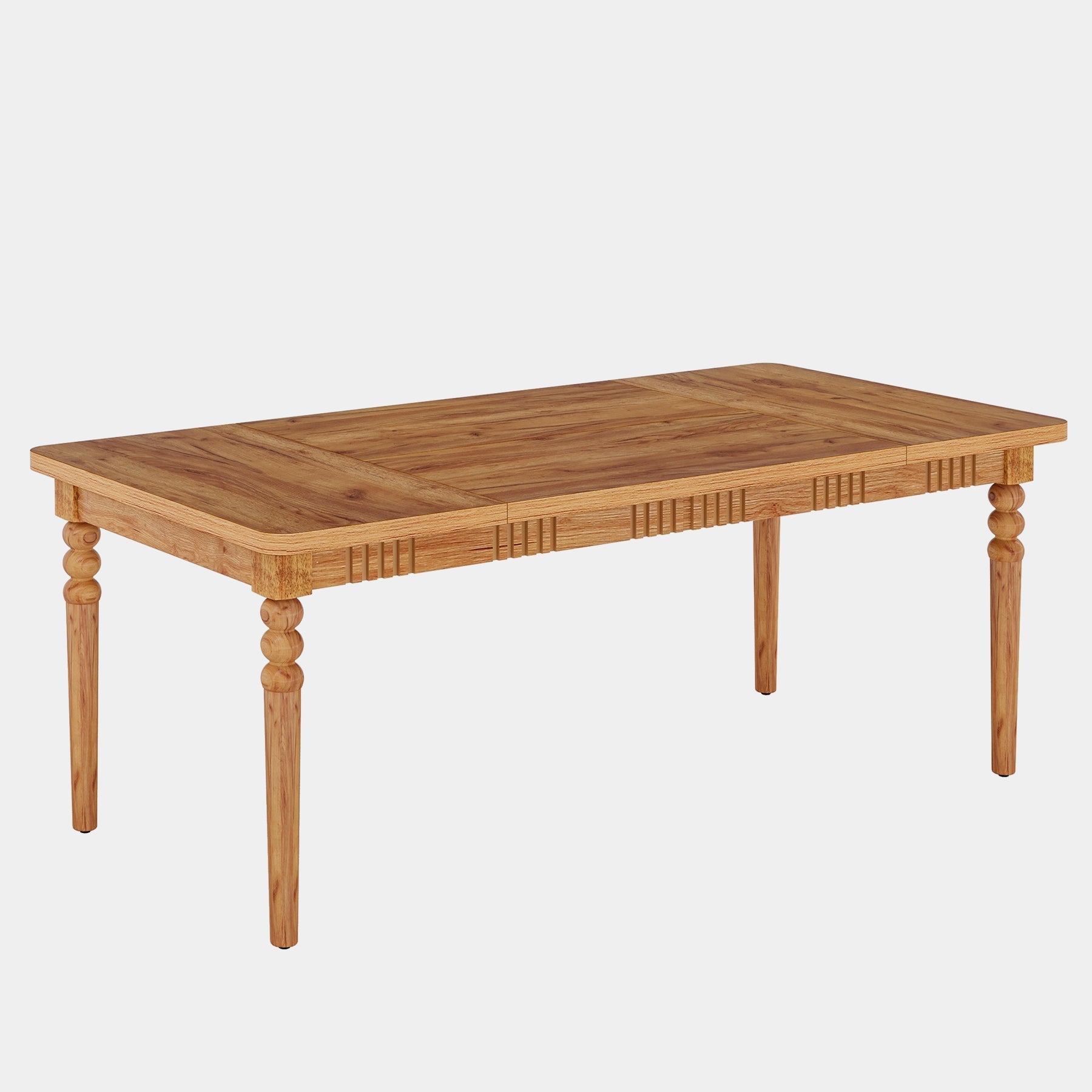 Farmhouse Dining Table for 4-6 People, Kitchen Table with Solid Wood Turned Legs