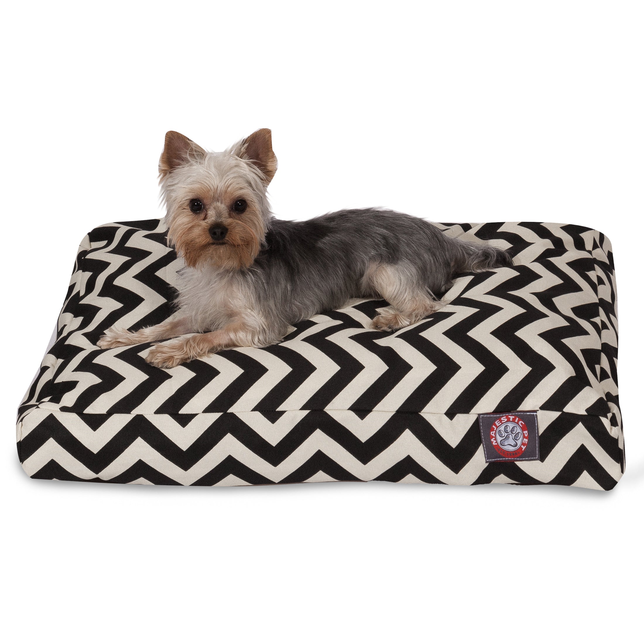 Majestic Pet | Chevron Rectangle Pet Bed For Dogs， Removable Cover， Black， Small