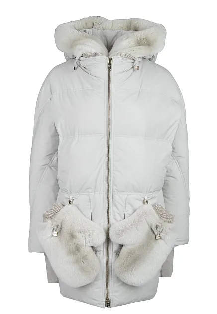 Women's winter off-white sewing down jacket