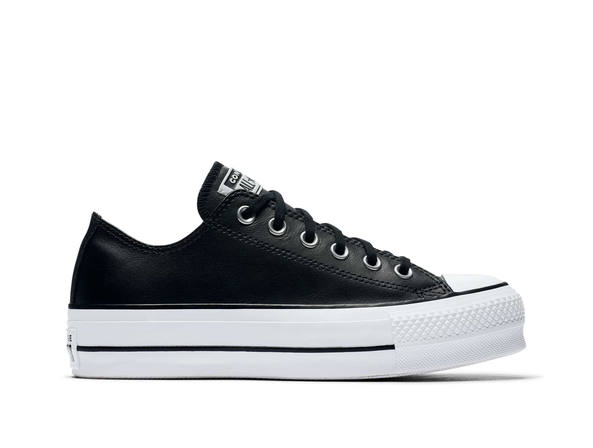 Converse Chuck Taylor Plataforma Cuero Womens Negro