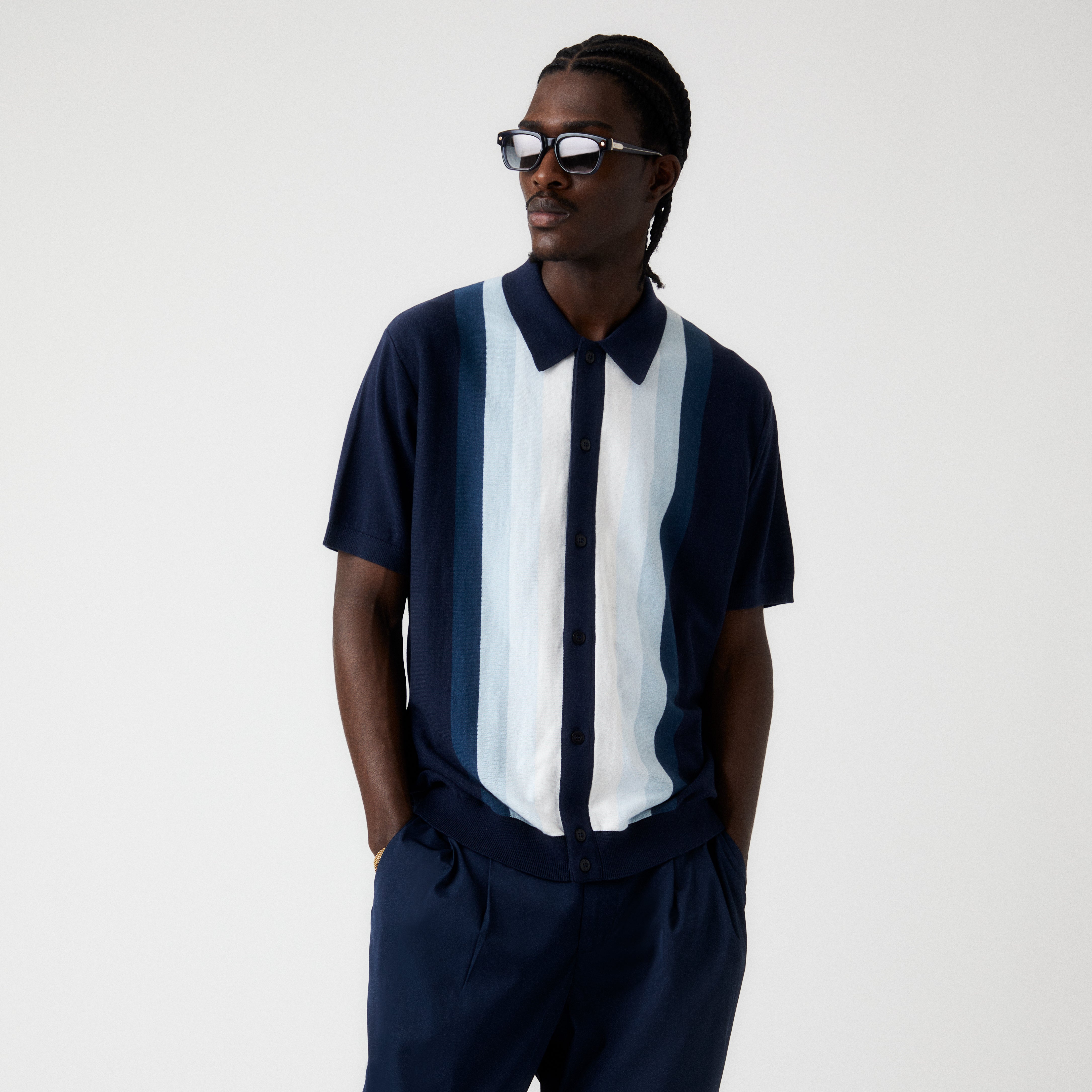 Kith Tilden Short Sleeve Button Up Polo - Nocturnal