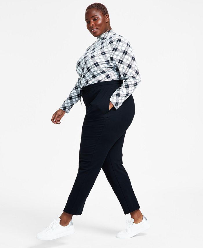 Plus Size Knit Drawstring Pants， Created for Macy's