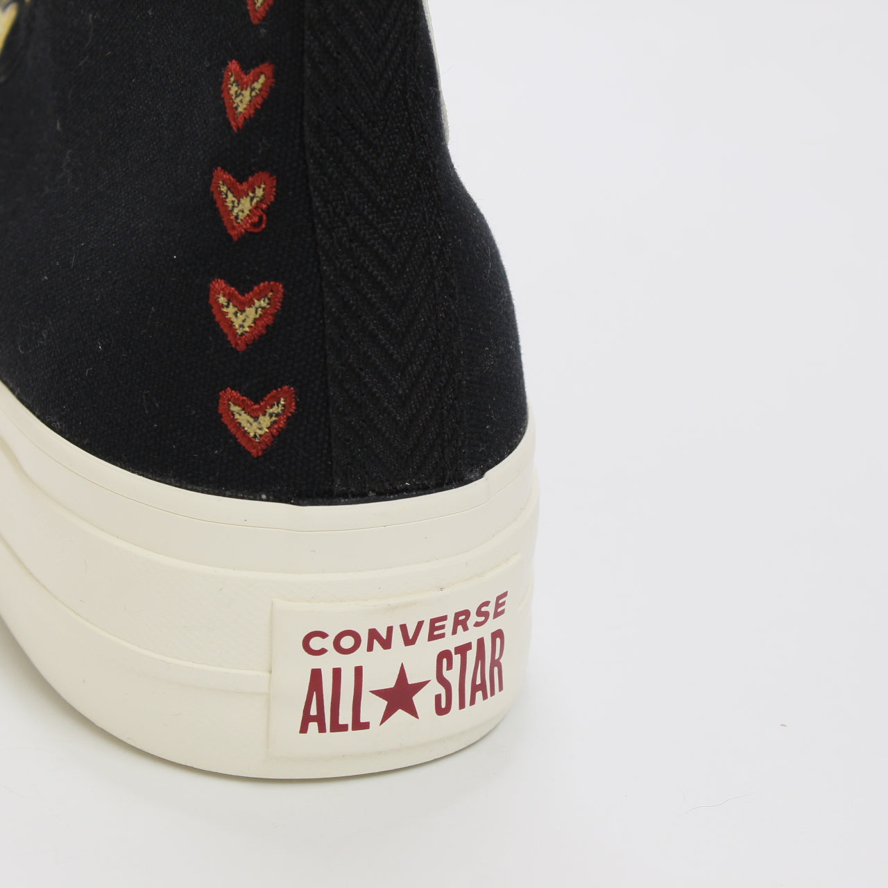 Womens Converse All Star Lift Hi Black Egret Back Ally Brick