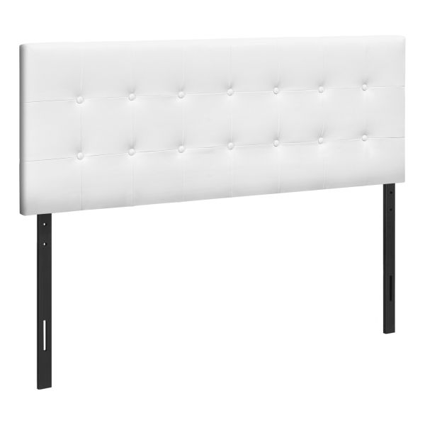Bed， Headboard Only， Queen Size， Bedroom， Upholstered， White Leather Look， Transitional