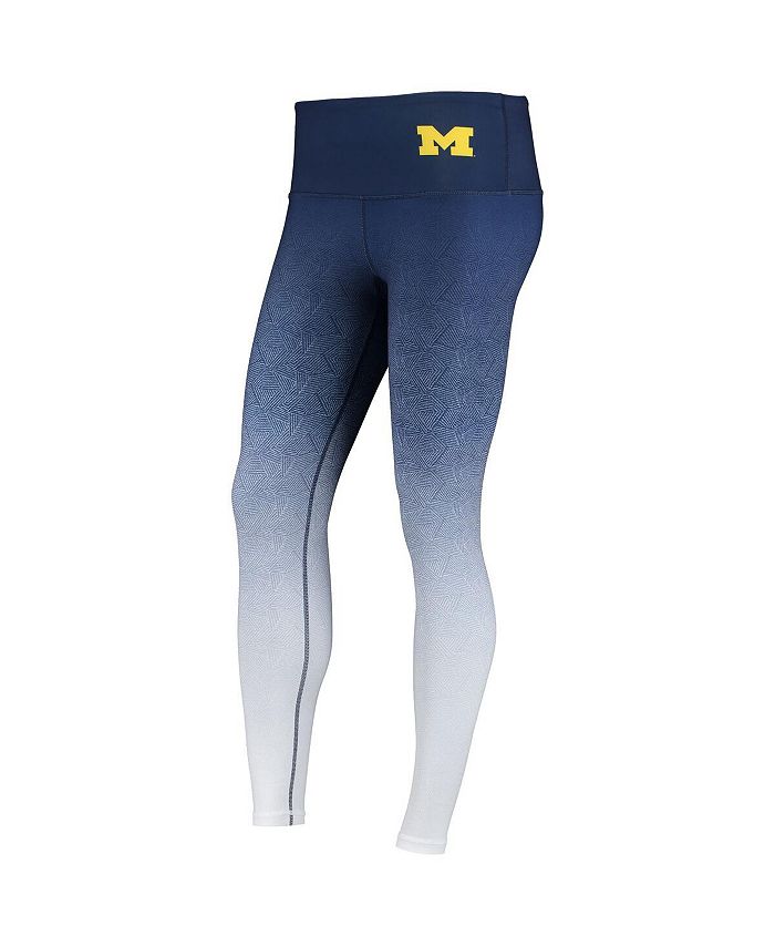 Women's Navy and White Michigan Wolverines Geometric Print Ombre Leggings