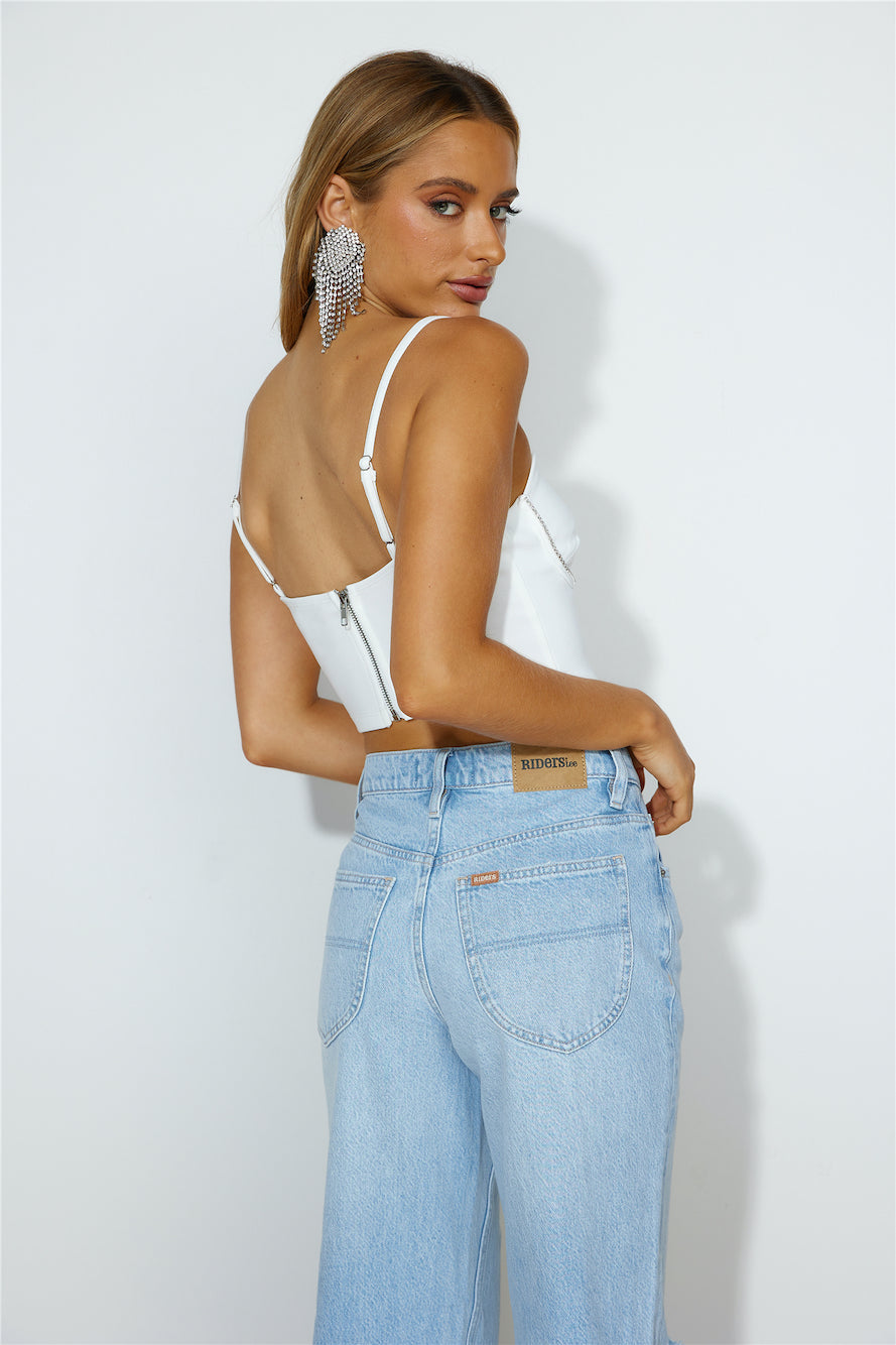 Glam Look Crop Top White