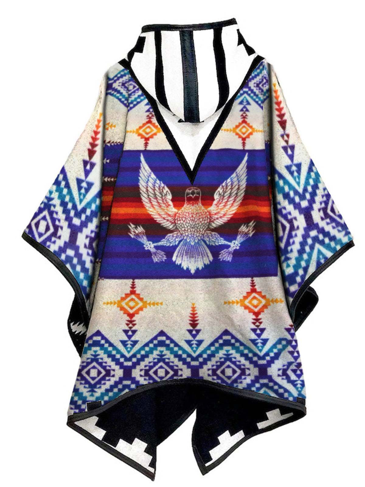 Ethnic Style Men's Striped Printed Hooded Cloak