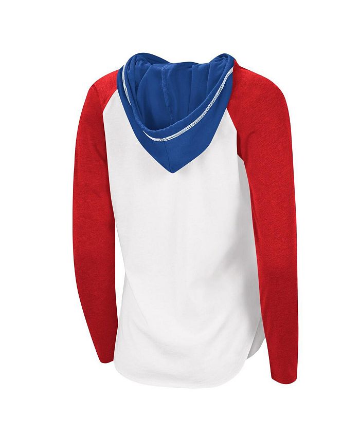 Women's White LA Clippers MVP Raglan Hoodie Long Sleeve T-shirt