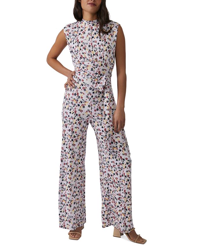 Women's Vibe Check Printed Mock-Neck Jumpsuit