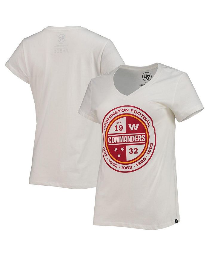 Women's '47 White Washington Commanders Imprint Ultra Rival V-Neck T-shirt