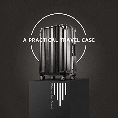Baggage Aluminium Frame Suitcase 3 Piece Set with TSA Lock 100% PC