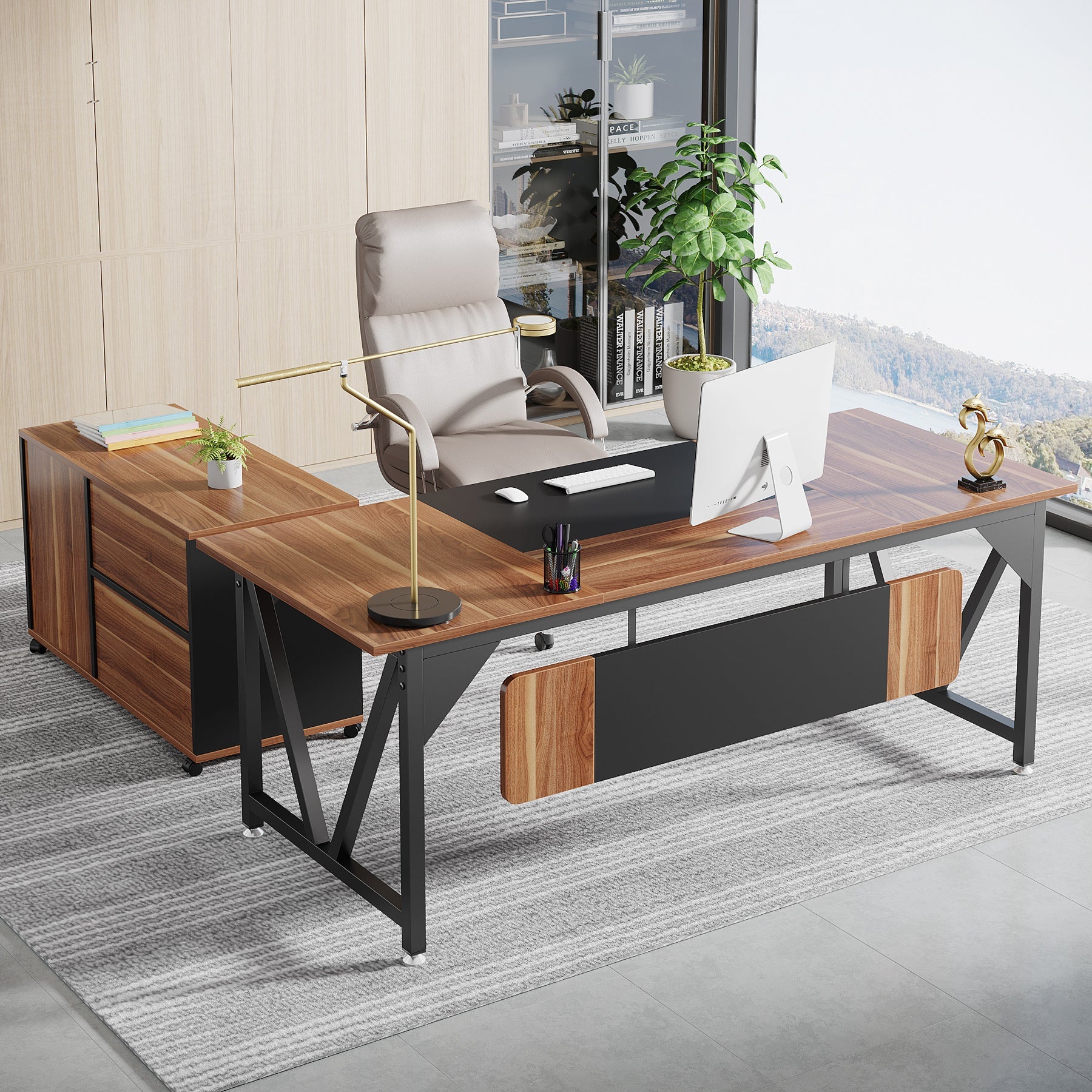 Large L-Shaped Desk, 70.8