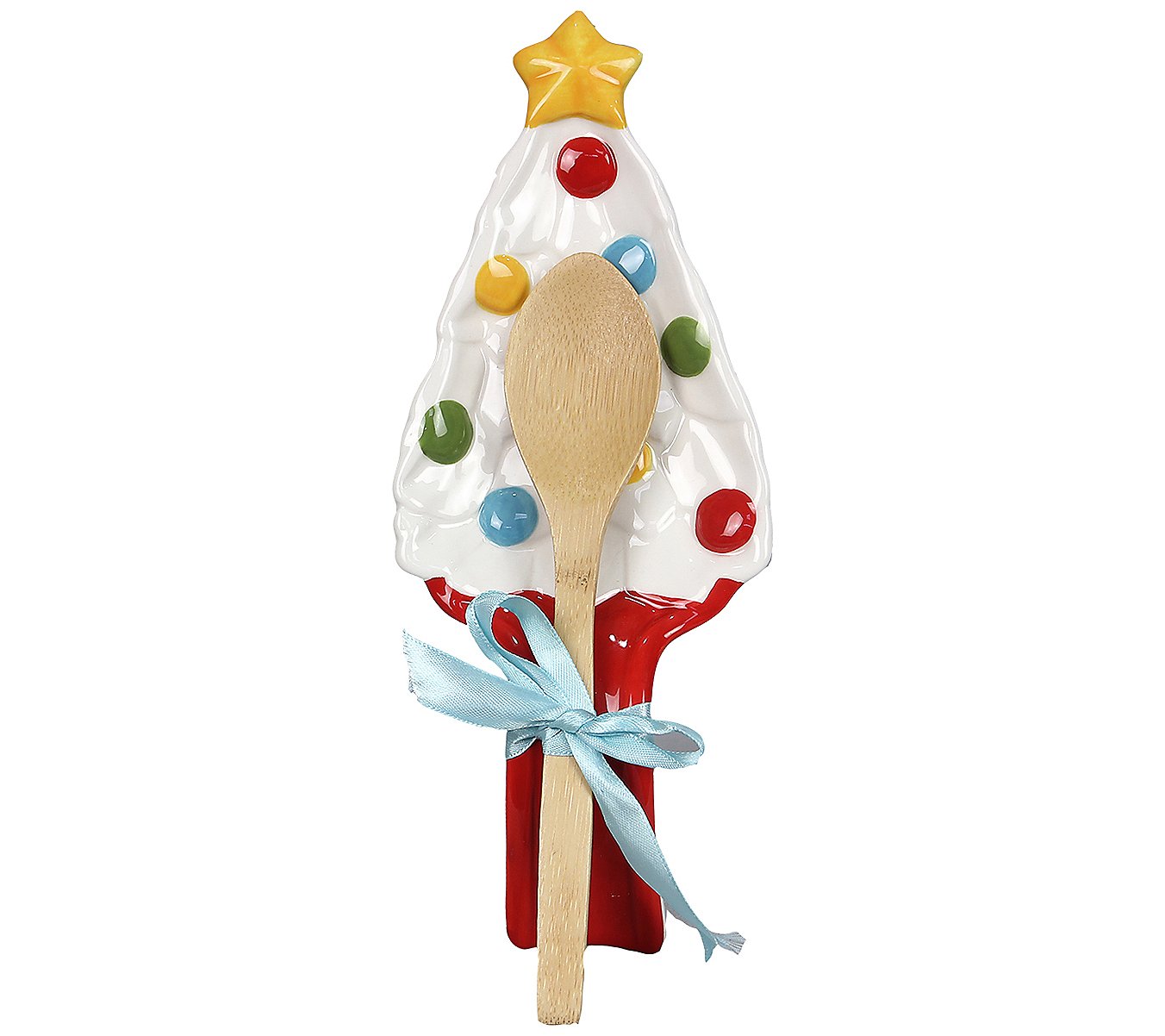 Young's Colorful Christmas Tree Shaped Spoon Re st  with Spoon