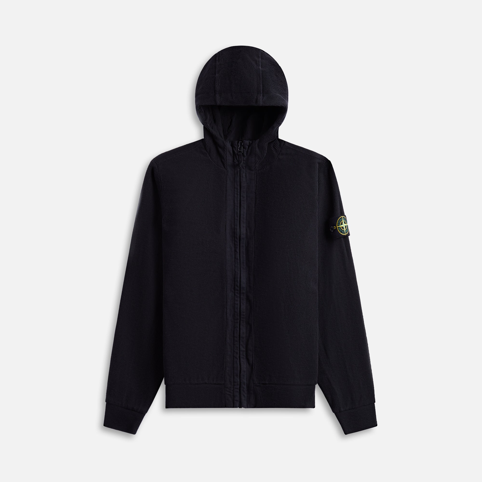 Stone Island Reversible Zip Hoodie - Black