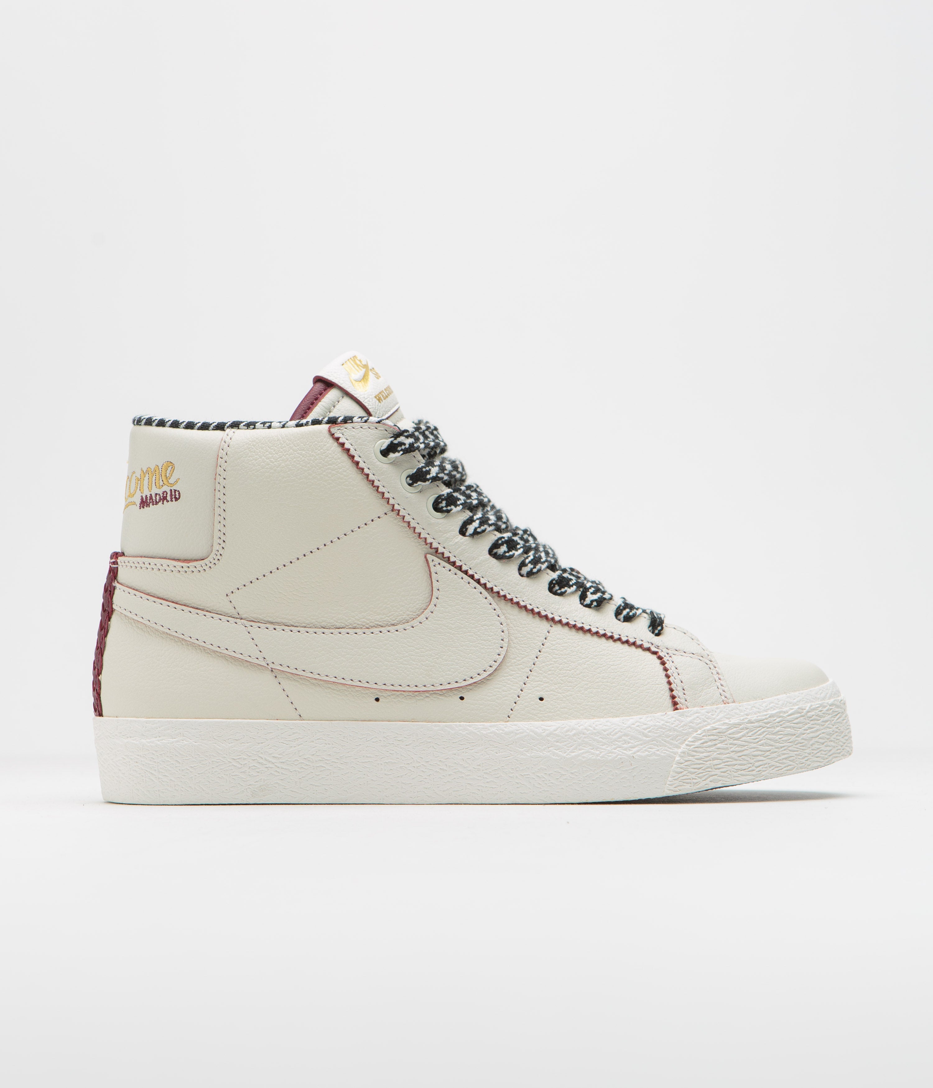 Nike SB x Welcome Skateboarding Blazer Mid Shoes - Sail / Dark Beetroot - White