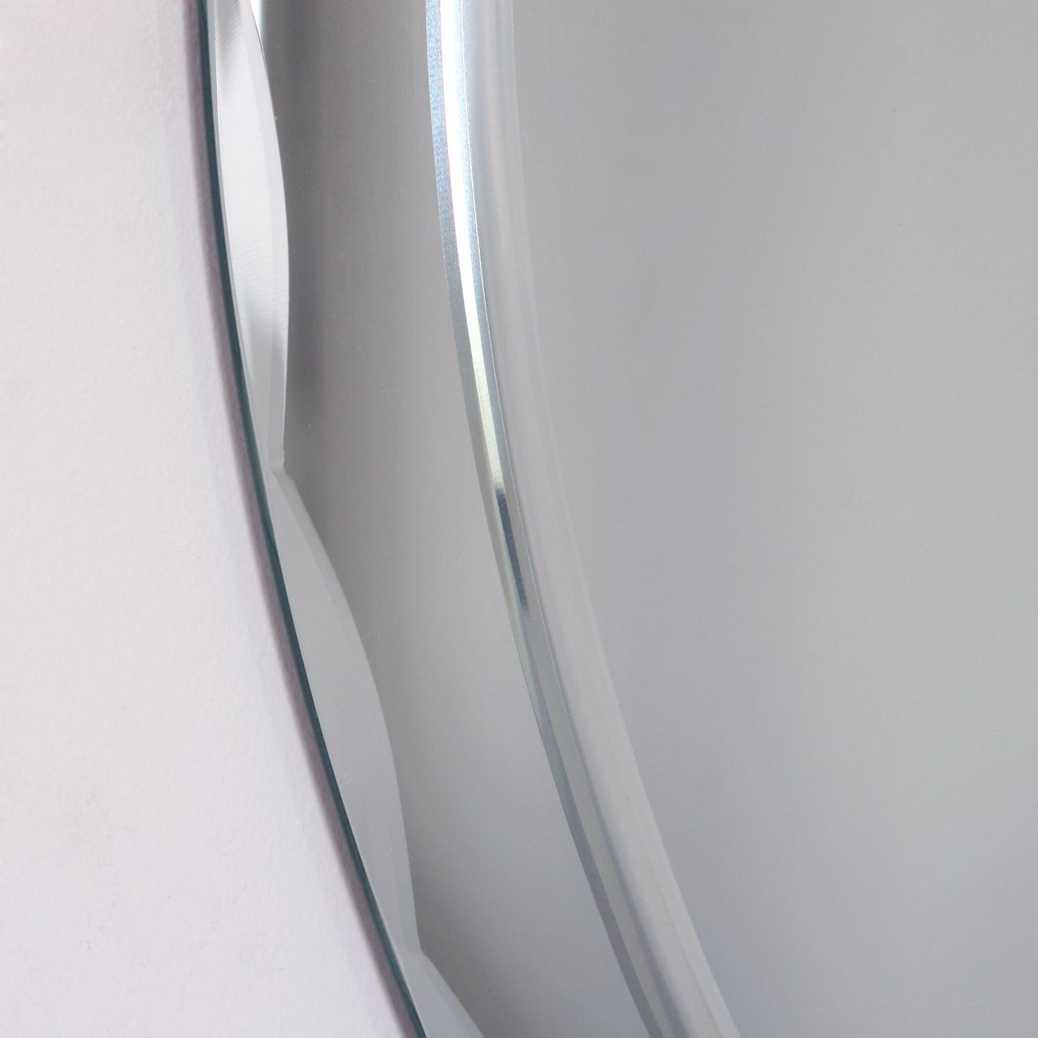 Decor Wonderland Aldo Large 23.6 W x 31.5 H Oval Frameless Bathroom Wall Mirror Hangs Both Ways