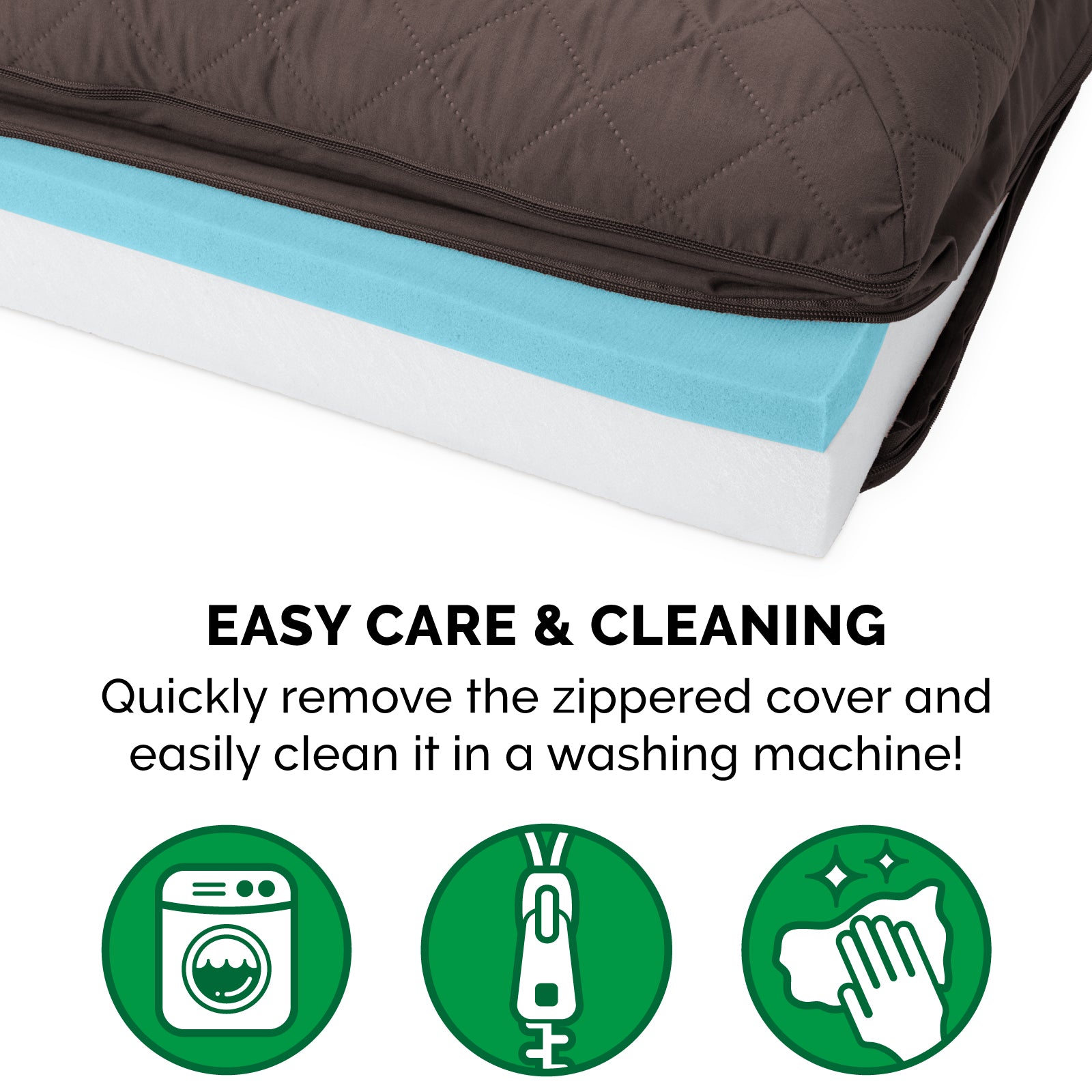 FurHaven | Cooling Gel Quilted Sofa Pet Bed for Dogs and Cats， Coffee， Small