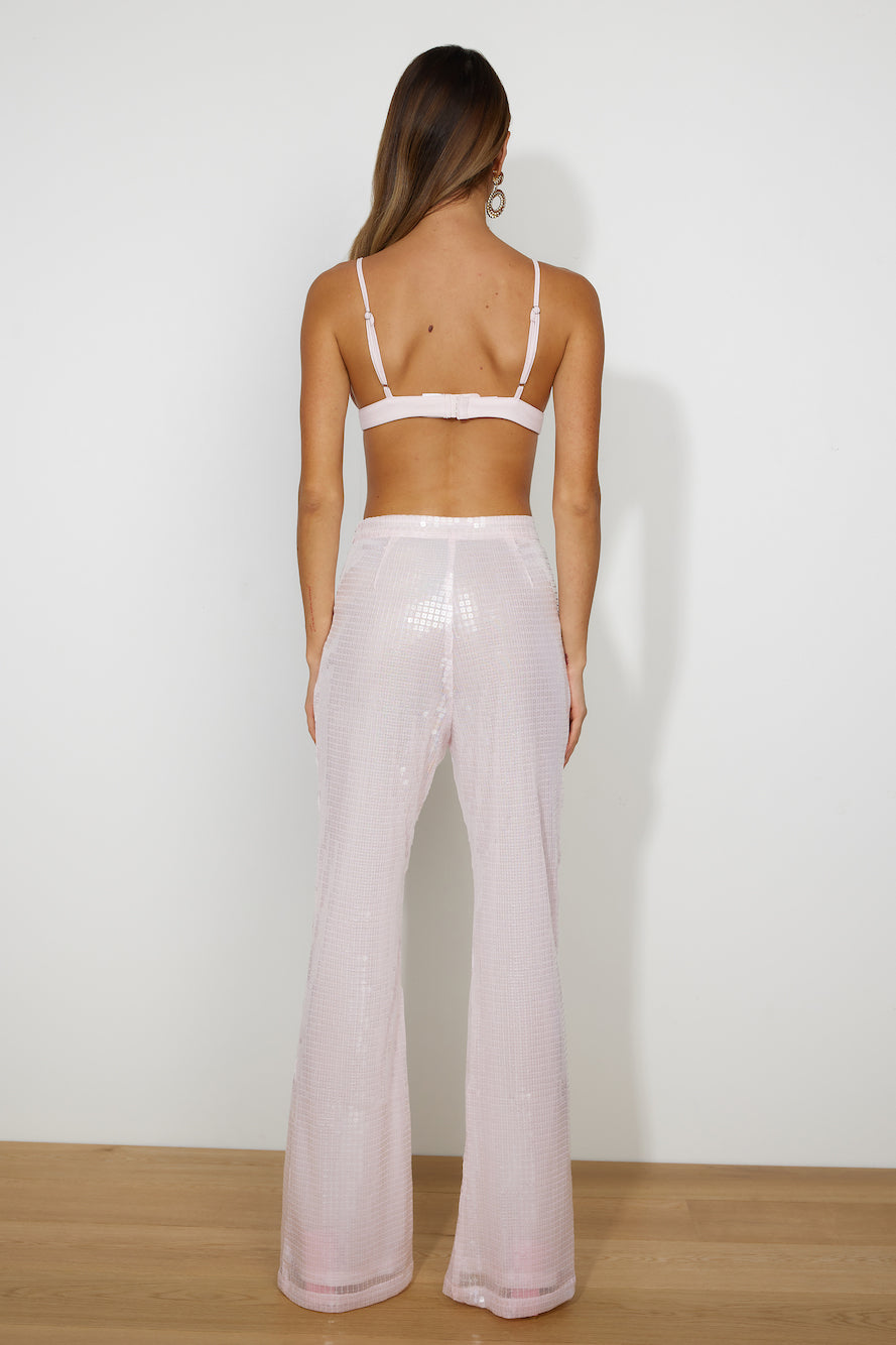 RUNAWAY The Sequin Pant Pink