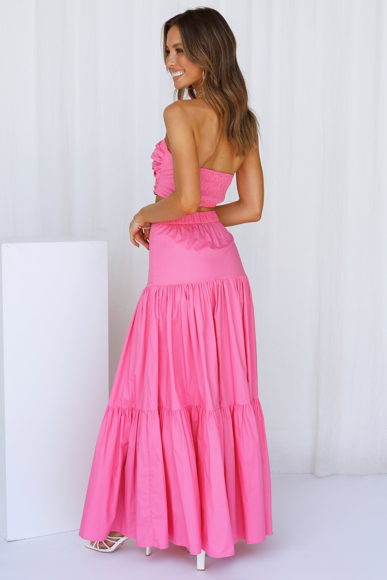 RUNAWAY Ayla Maxi Skirt Hot Pink