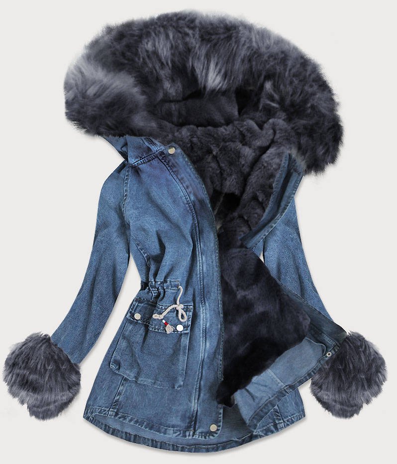Denim jacket with fur B