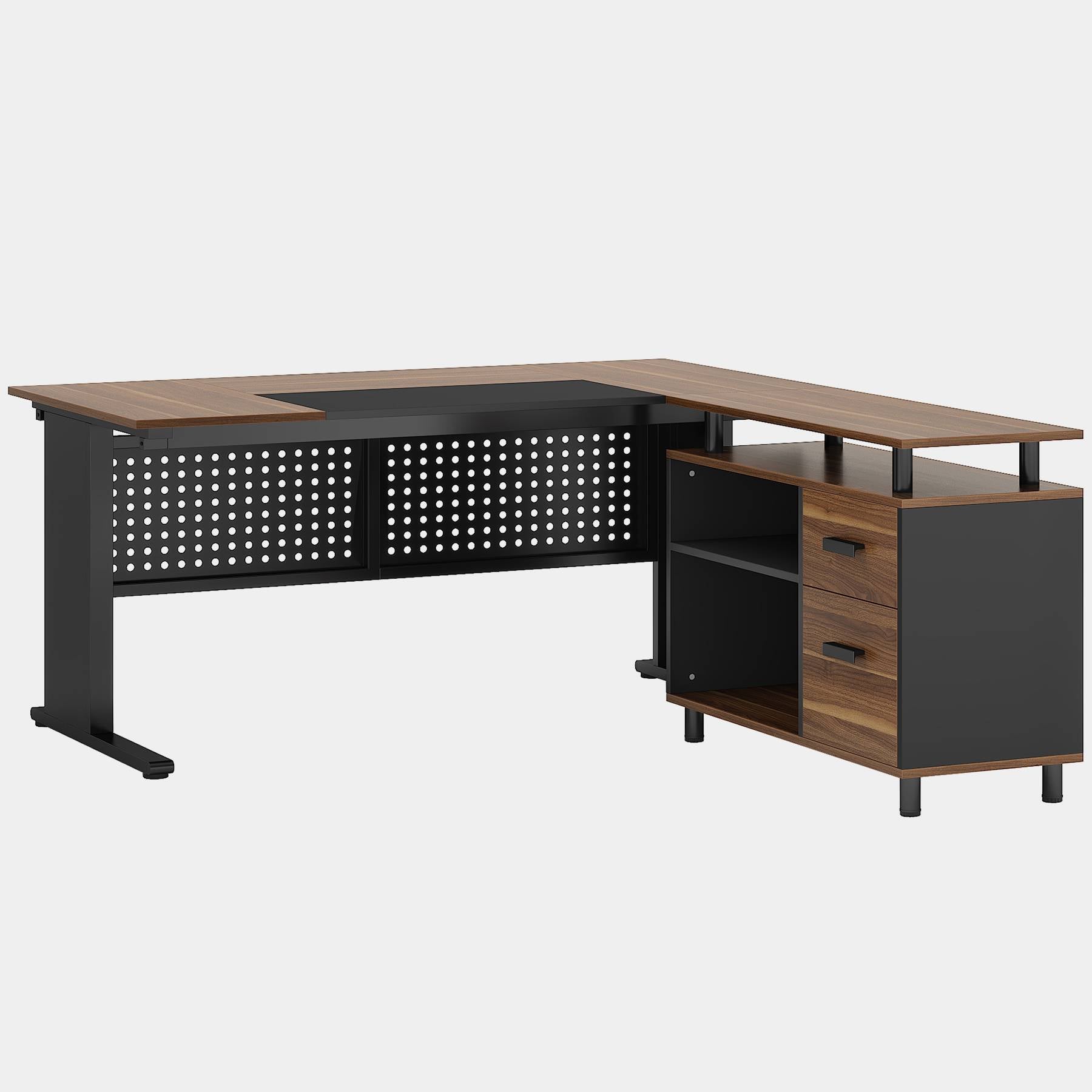 Industrial L-Shaped Desk, 63