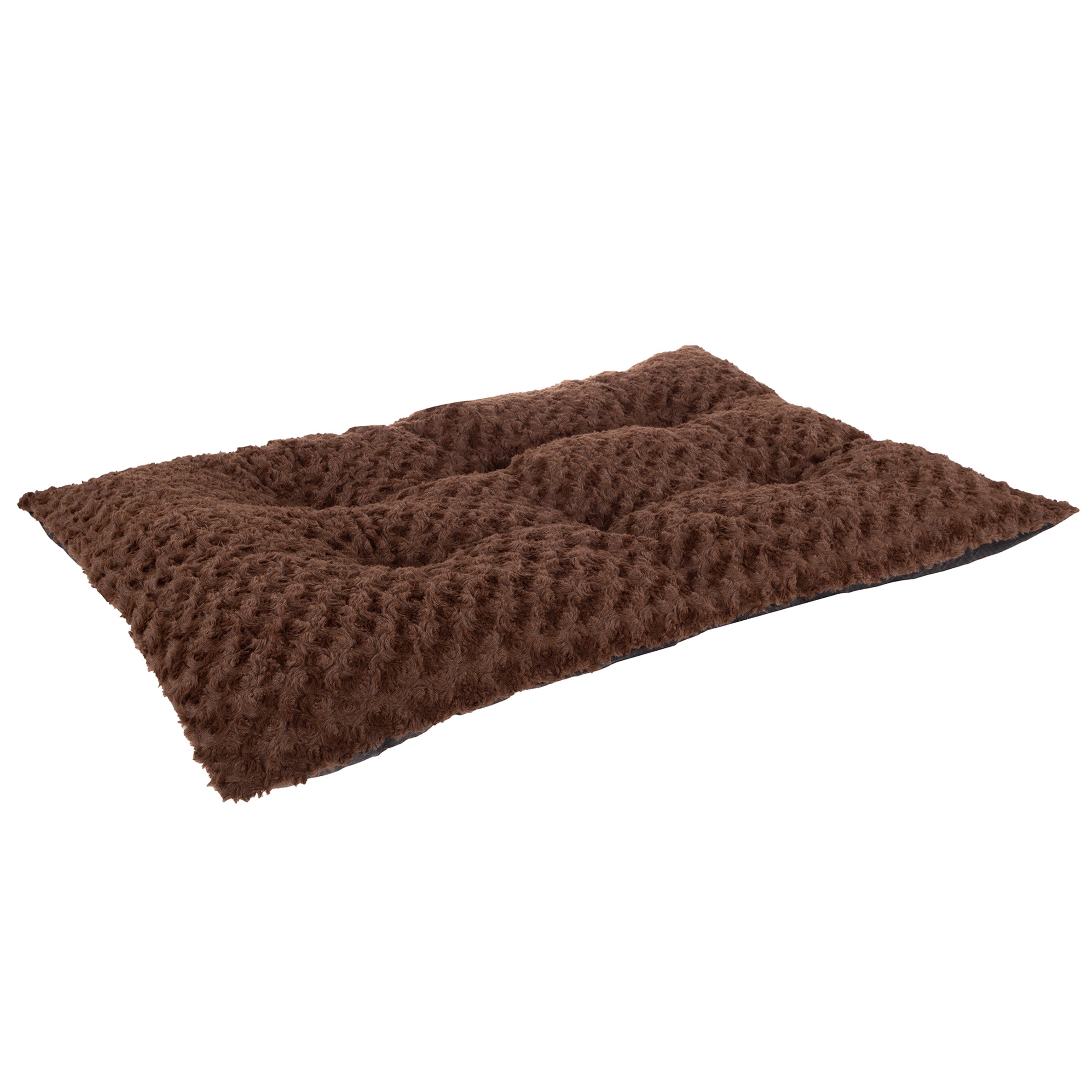 Pet Bed – 32x19 Dog Pillow and Crate Pad with Faux Fur Sleep Surface and Non-Slip Bottom – Machine Washable Dog Bed by PETMAKER (Brown)