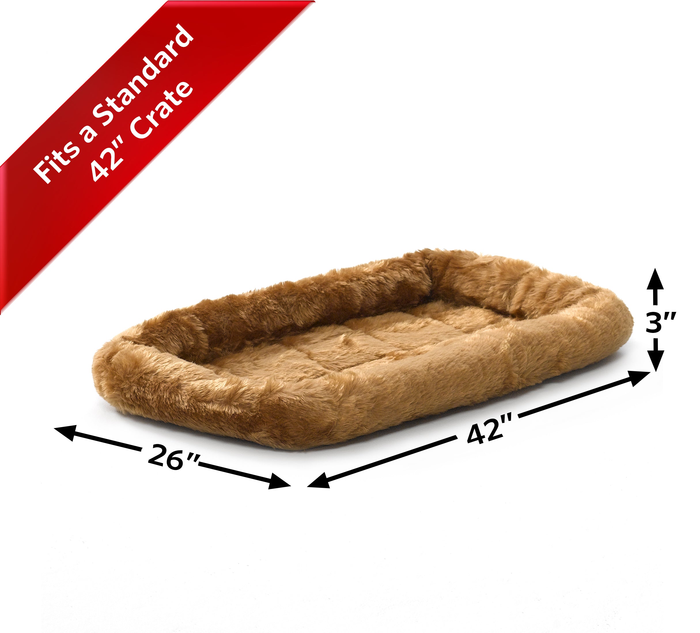 MidWest QuietTime Pet Bed and Dog Crate Mat， Cinnamon， 42
