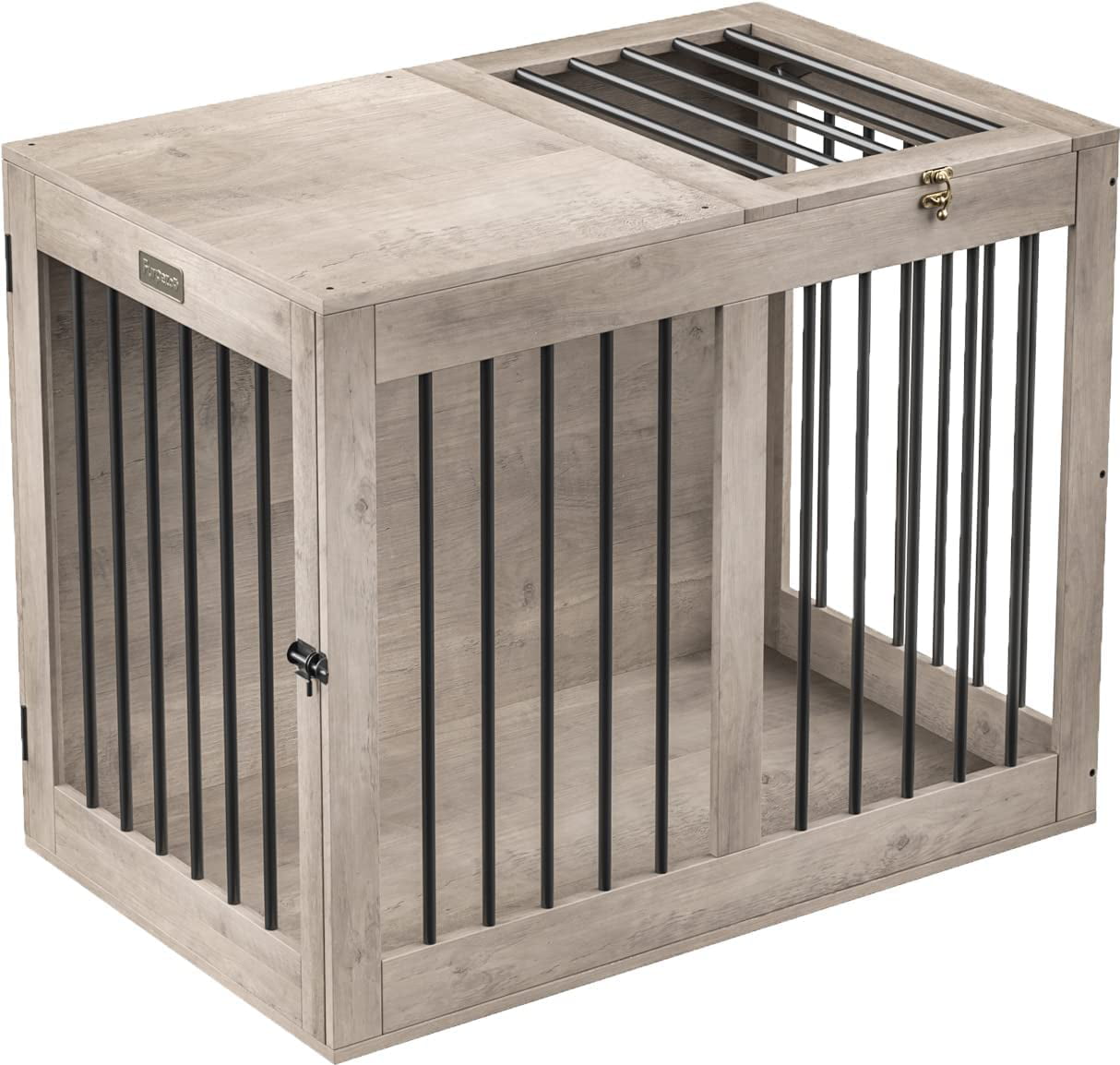 Furpezoo Dog Crate， Medium Dog Kennel Furniture Wood 2 Door Dog Cage， 32