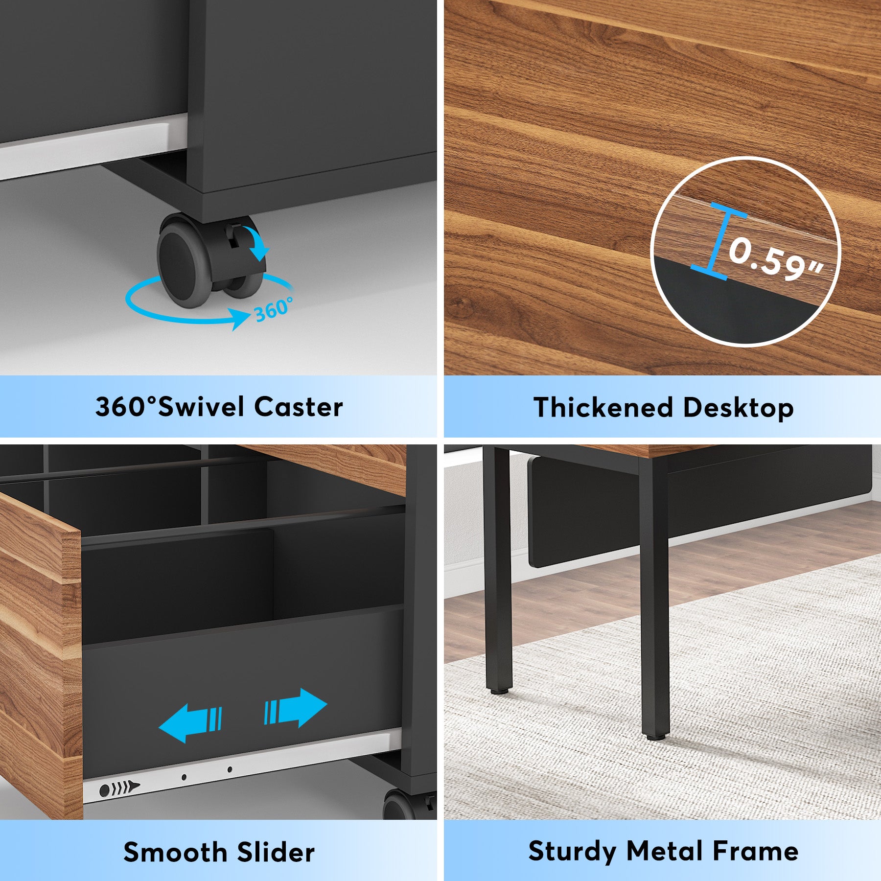 Industrial L-Shaped Desk, 55