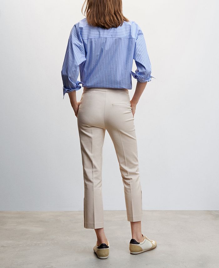 Women's Buttons Straight-Fit Trousers