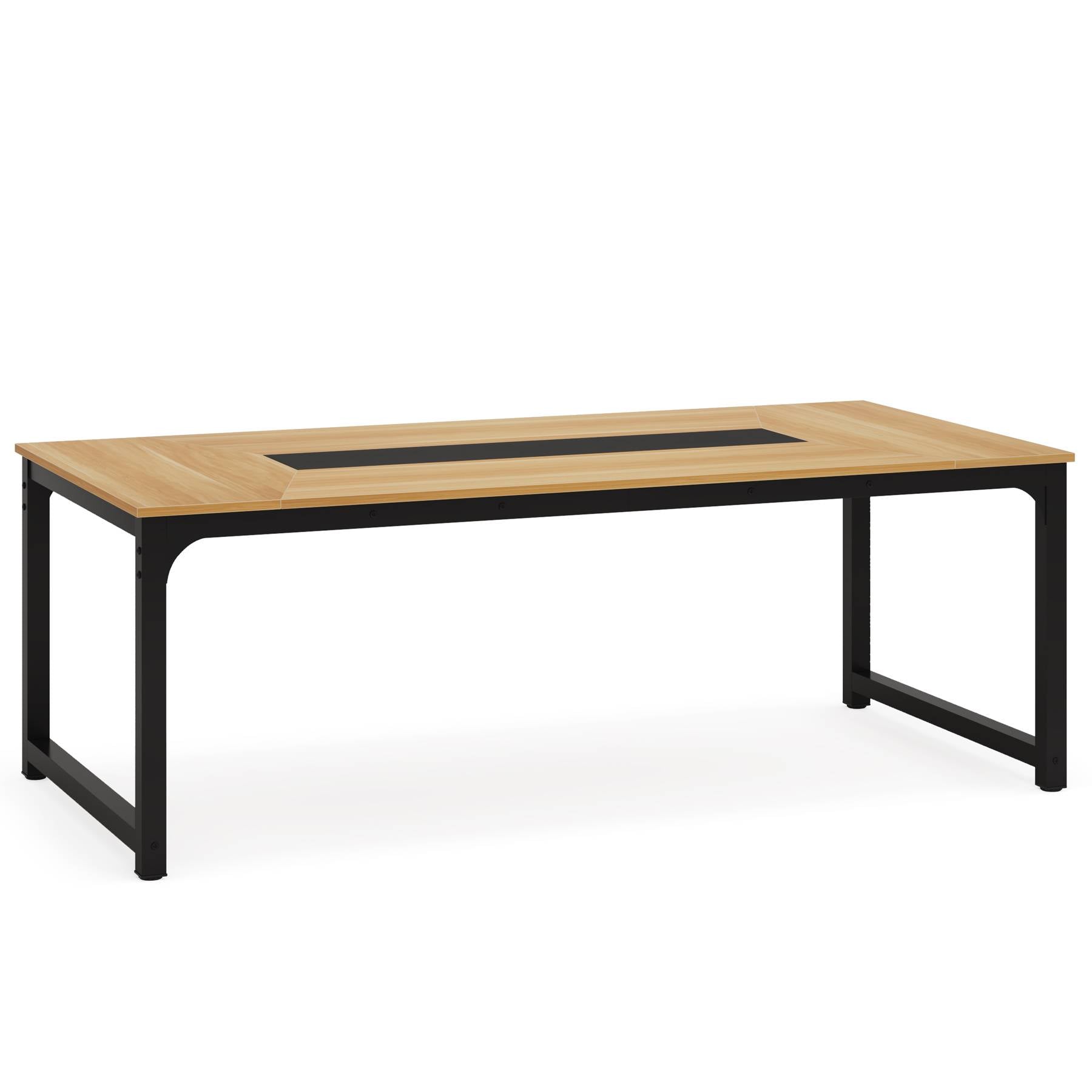 Dining Table for 6-8 Person, Industrial Kitchen Table with Metal Frame