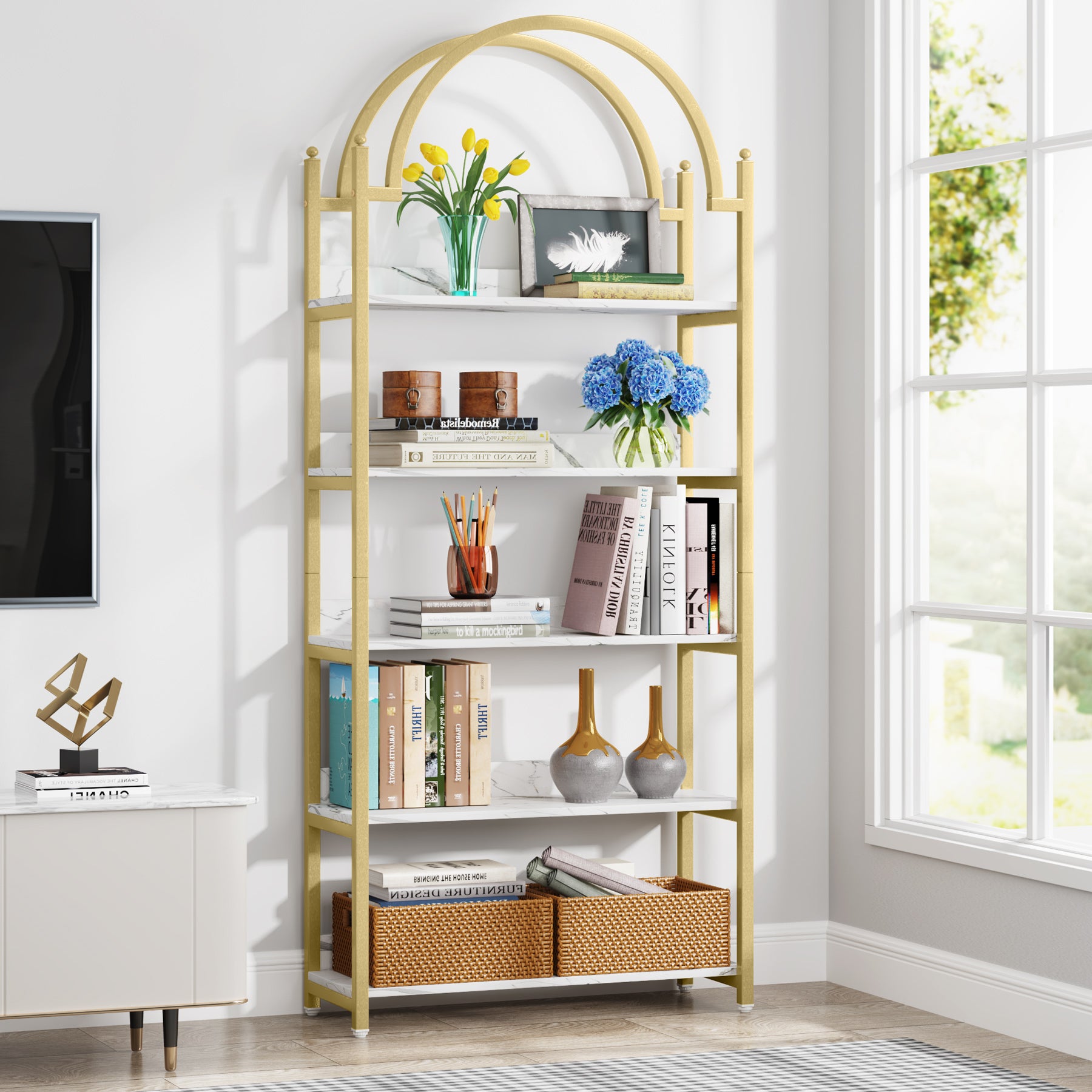 5-Shelf Bookshelf, 72.44