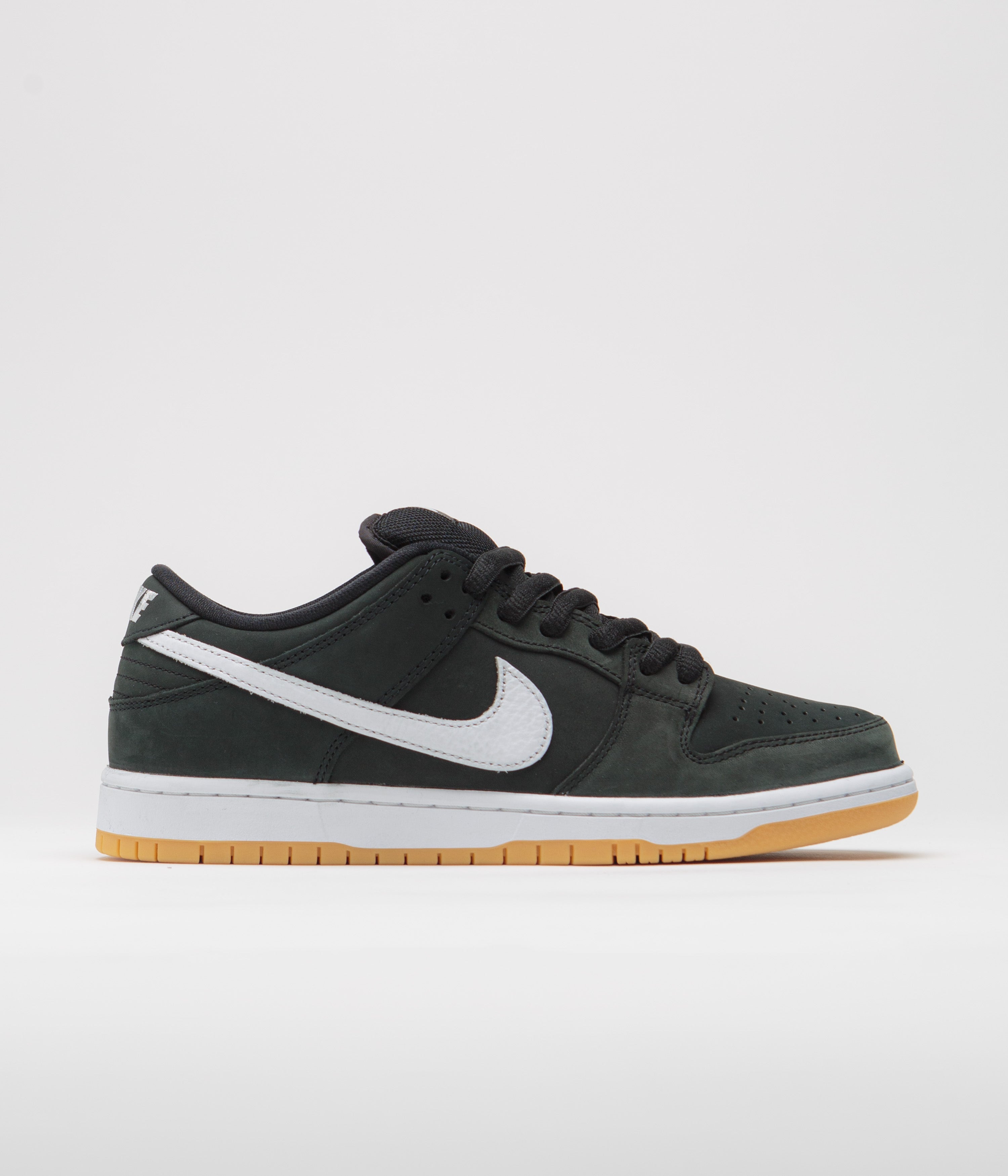 Nike SB Dunk Low Pro Shoes - Black / White - Black - Gum Light Brown