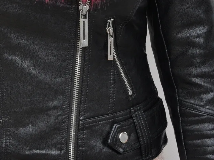 Fur biker jacket