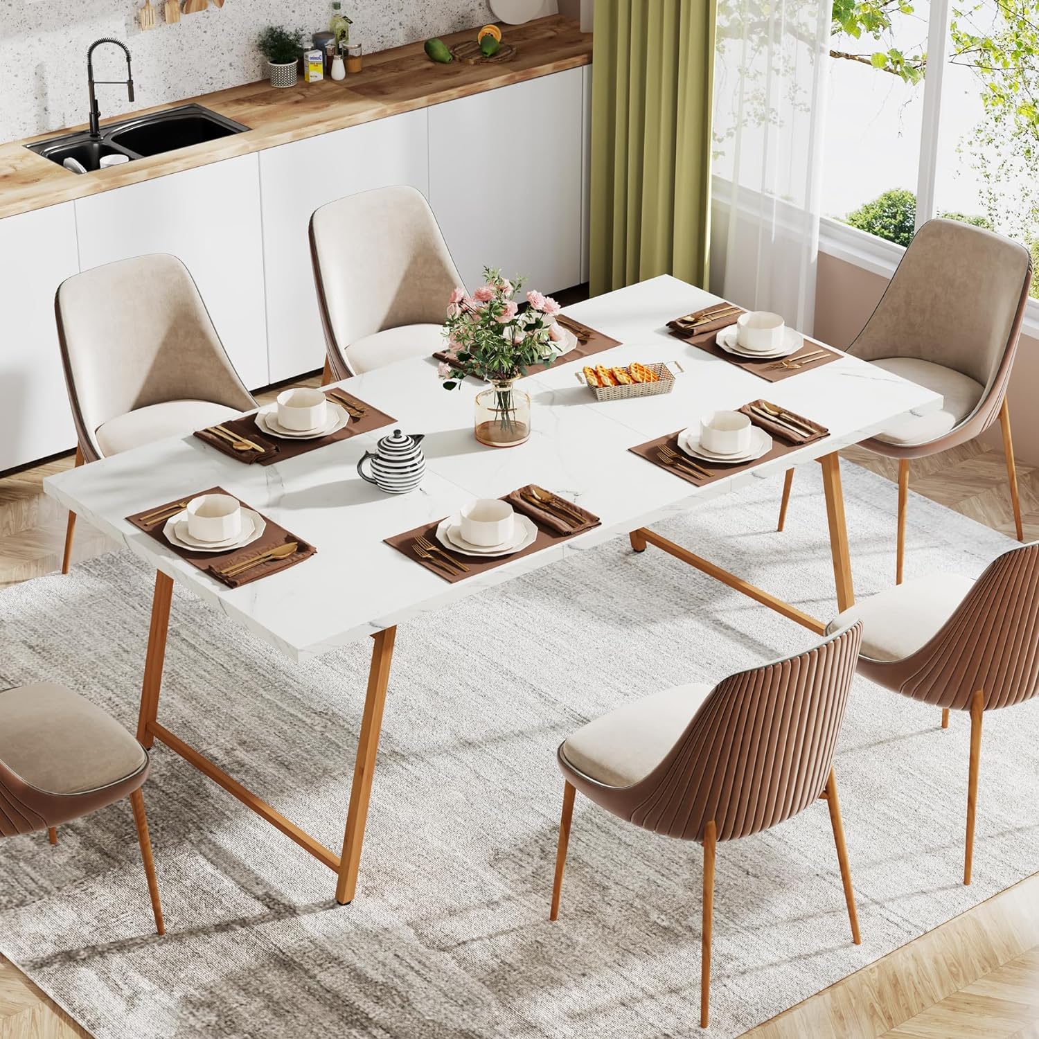 Dining Table for 6 People, 62.9