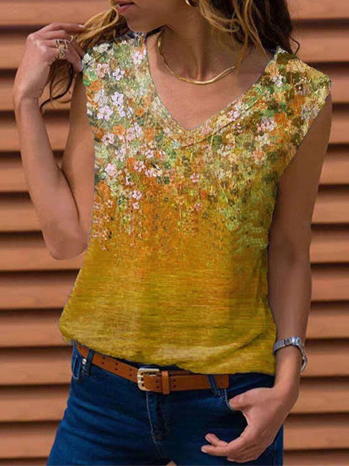 Women's Floral Garden Print Long Sleeve