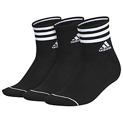 adidas Women's Cushioned 3-Stripe 3.0 3-Pack High Quarter Socks