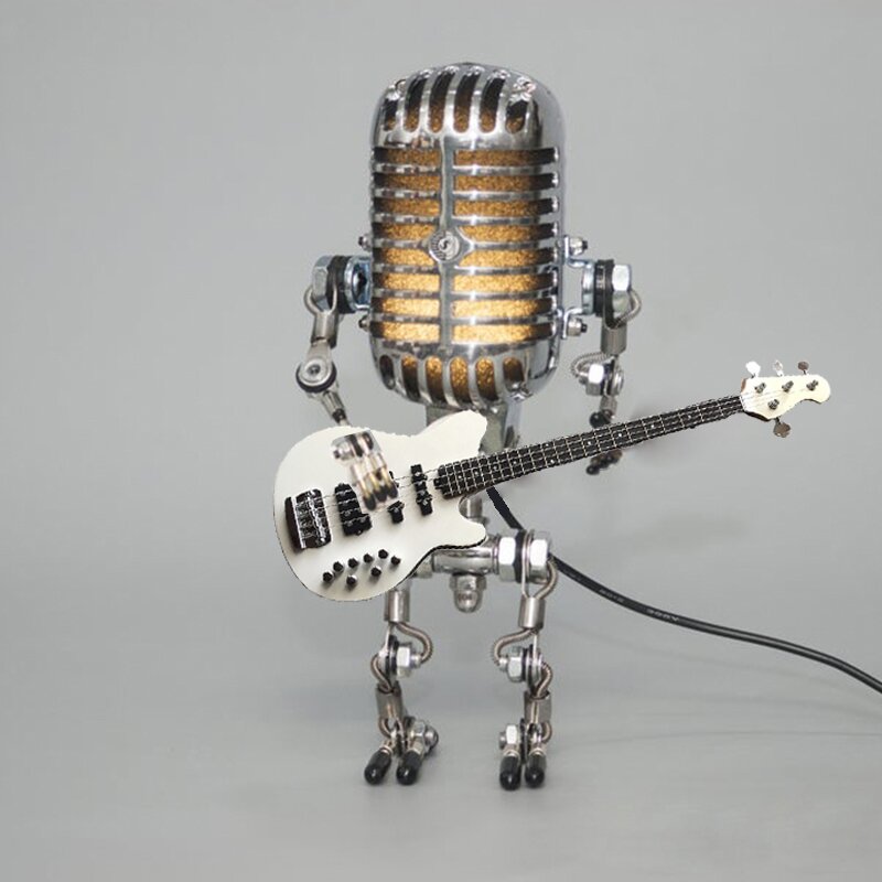 🔥  49% OFF🎁Vintage Metal Microphone Robot Desk Lamp🎸