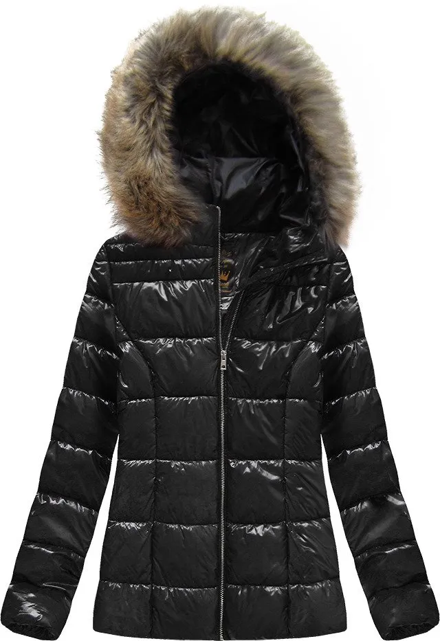 Short winter jacket with a hood