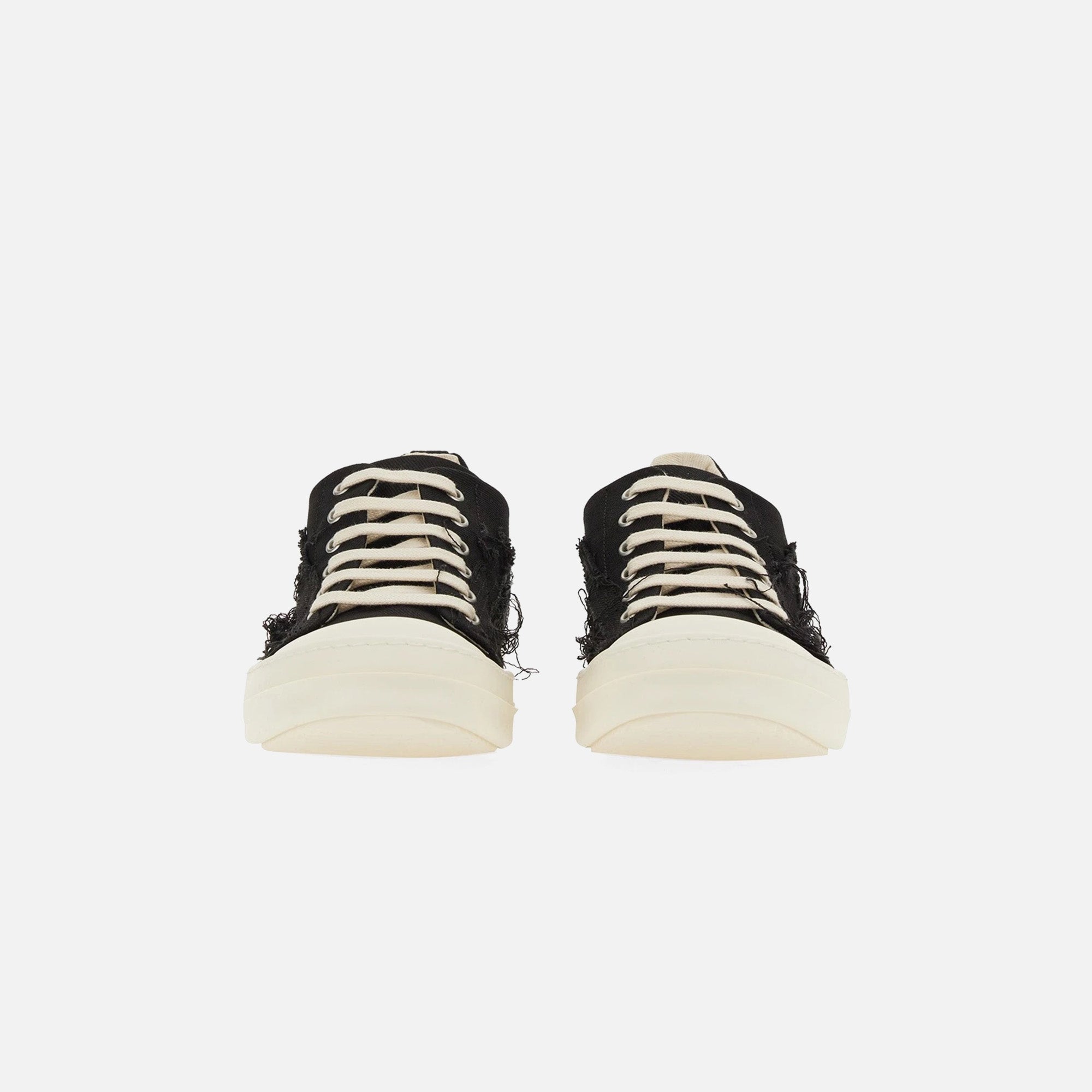 Rick Owens DRKSHDW Slashed Low Sneaks - Black / Milk / Milk Scarpe