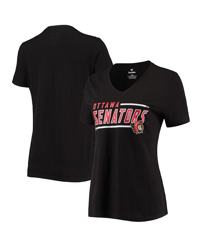 Women's Black Ottawa Senators Mascot In Bounds V-Neck T-shirt