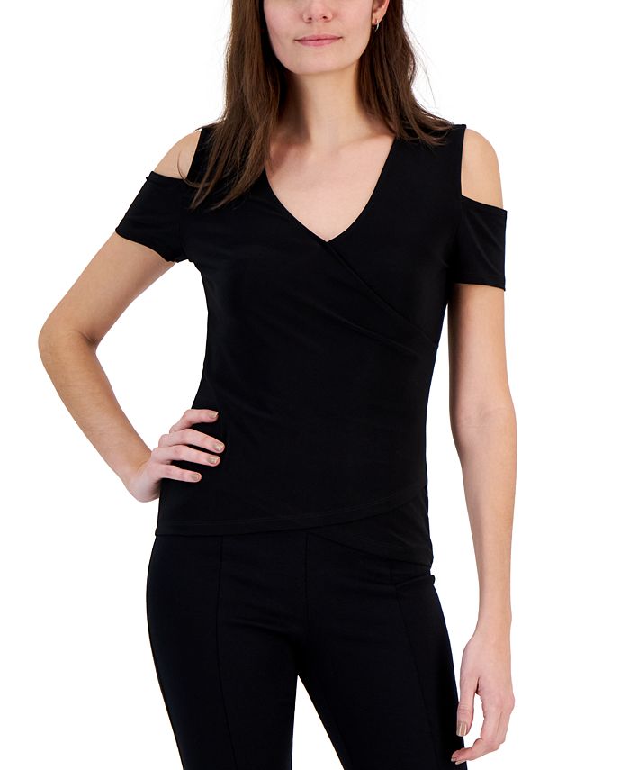 Women's Cold-Shoulder V-Neck Top, Created for Macy's