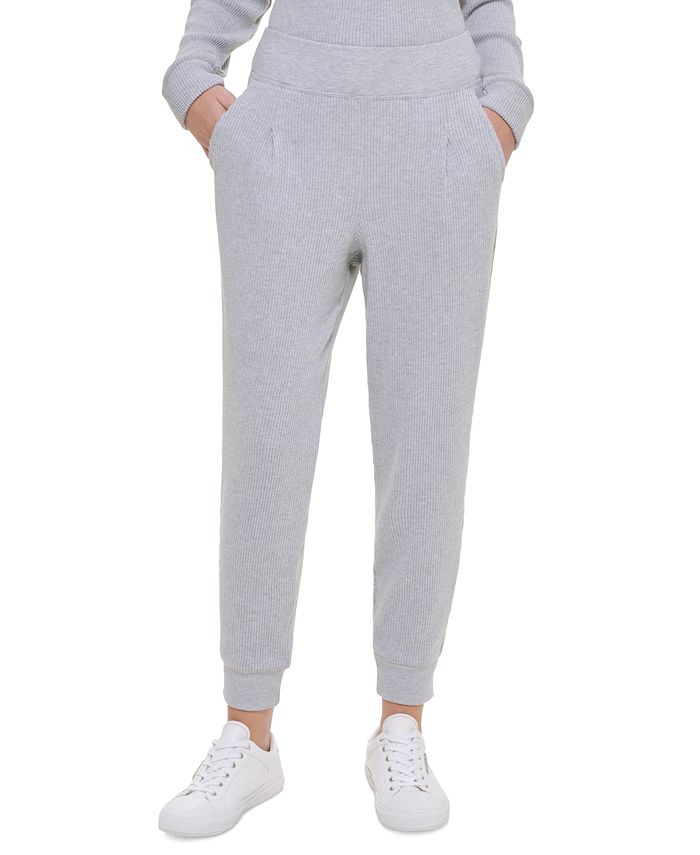 Women's High Rise Ribbed Pull-On Jogging Pants