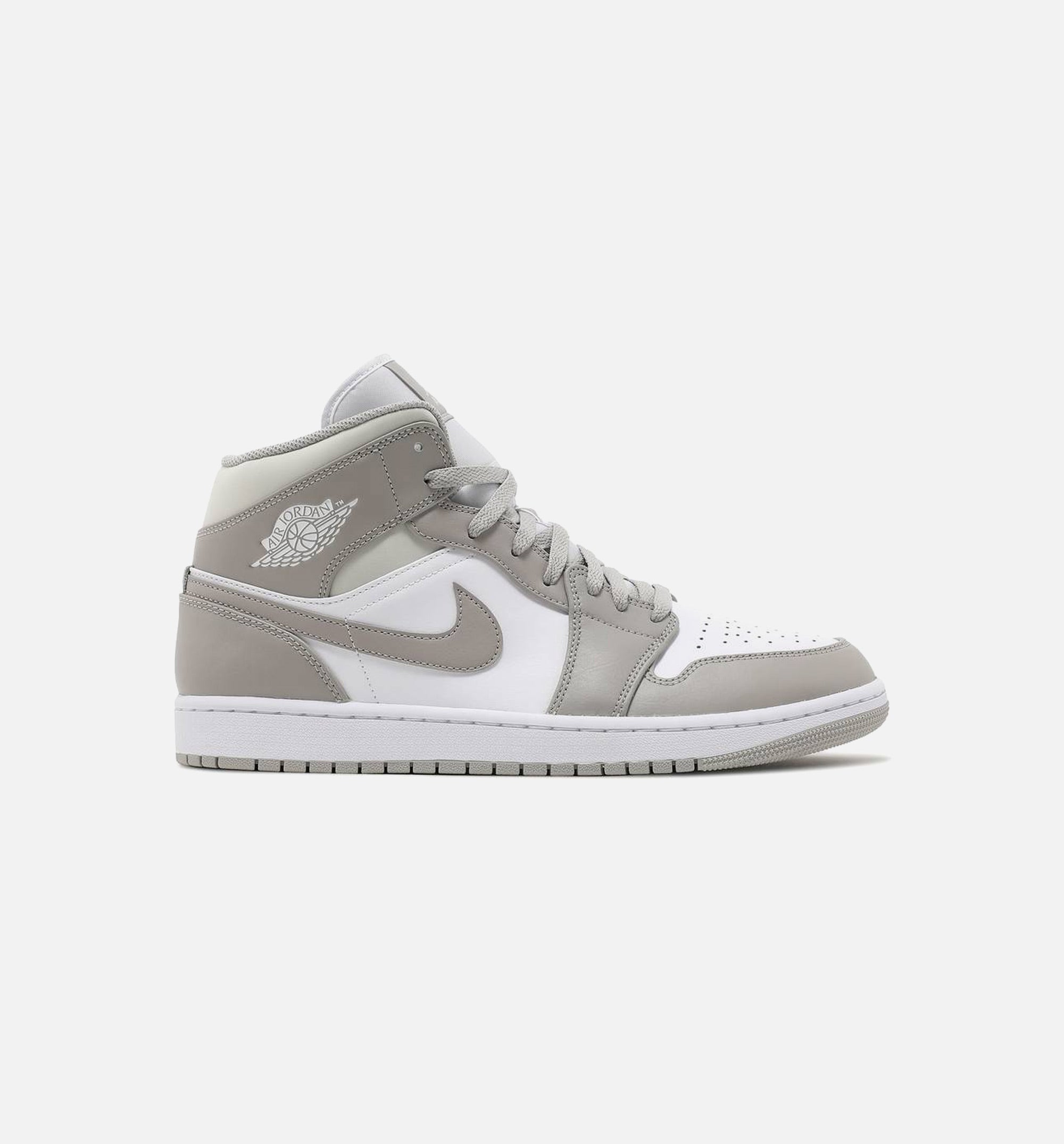 Air Jordan 1 Mid Linen Mens Lifestyle Shoes - Bone/White