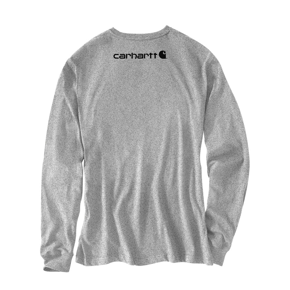 Carhartt Men's Signature Logo Long Sleeve T-Shirt_Heather Grey