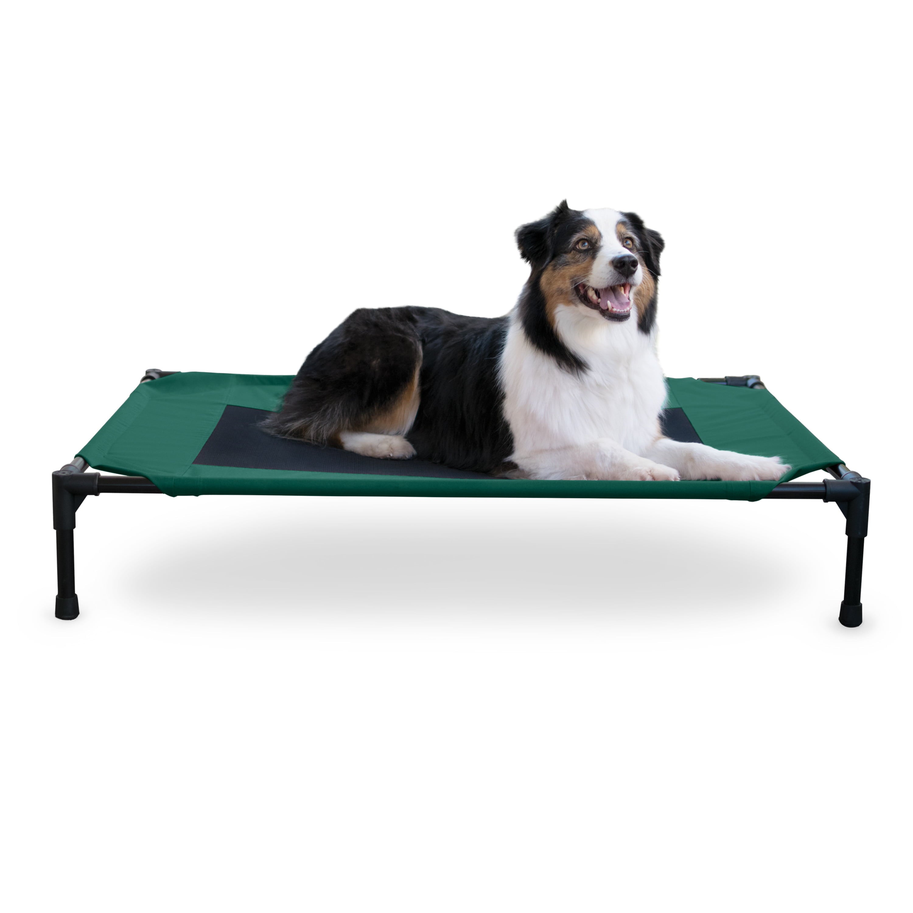KandH Pet Products Original Pet Cot Elevated Dog Bed Green/Black Large 30 X 42 X 7 Inches