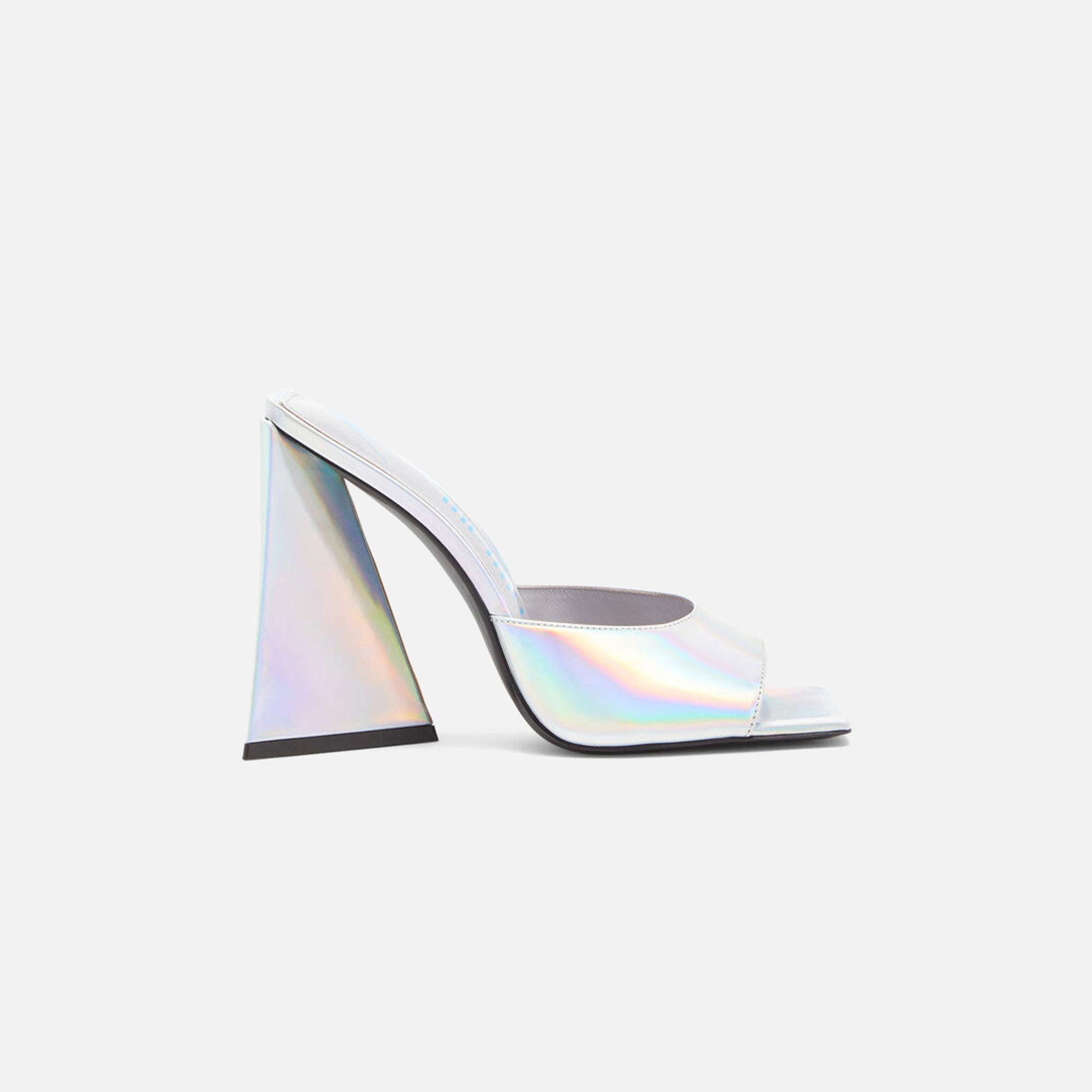 The Attico Devon Mule 115mm - Holographic Silver