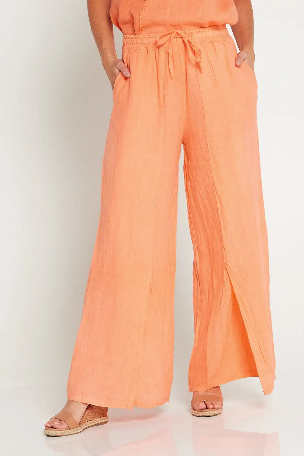 Ithaca Linen Pants - Peach