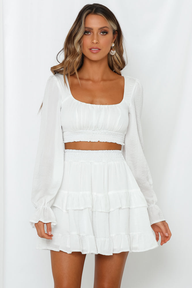 On Screen Crop Top White