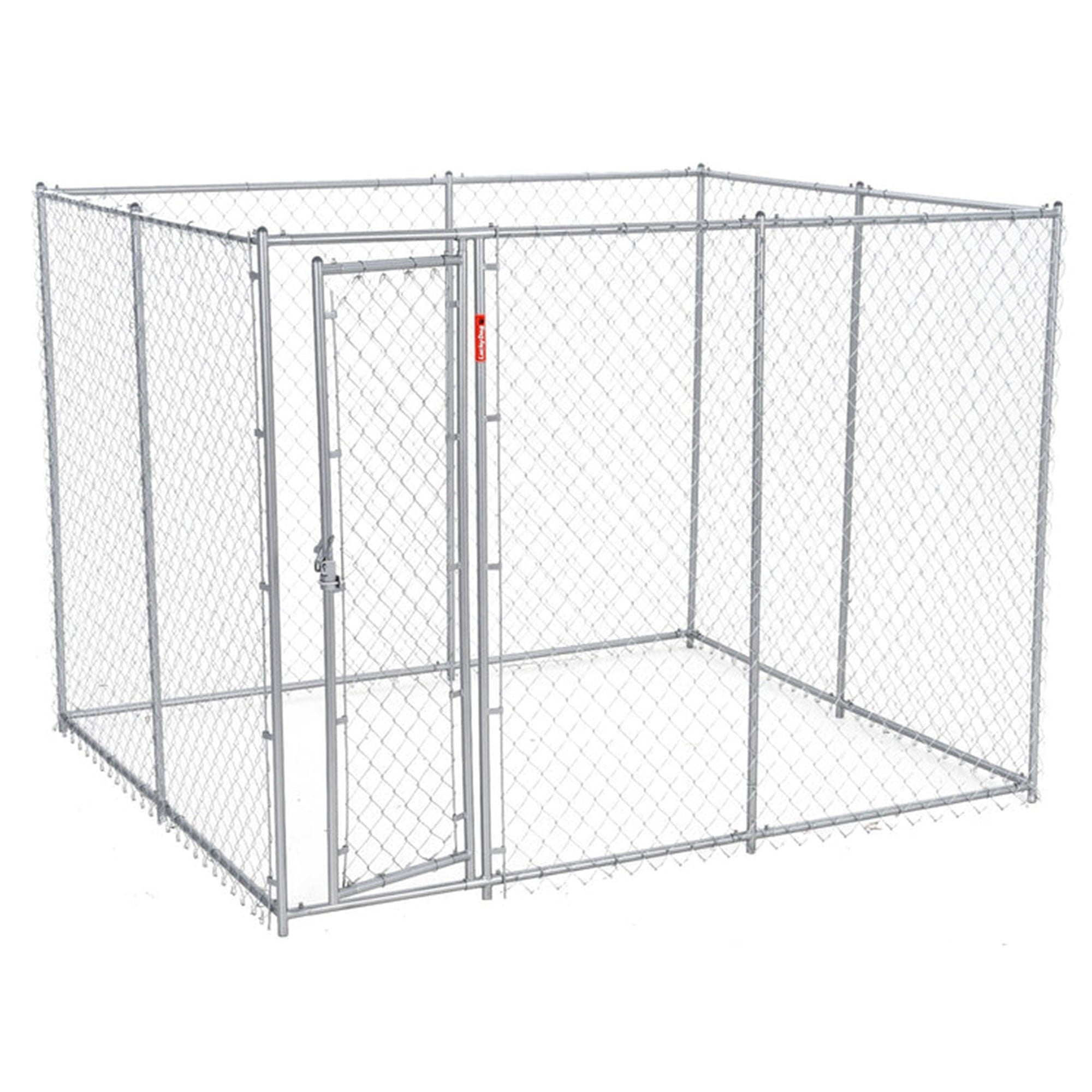Lucky Dog 2-in-1 Size Galvanized Chain Link Kennel - Silver - CL 61528EZ